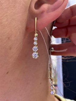 *Серьги Белый Фианит цв Лимонное арт. 02-4208-00-501-1130-38-340 (вес 3,47 г) - фото 343871