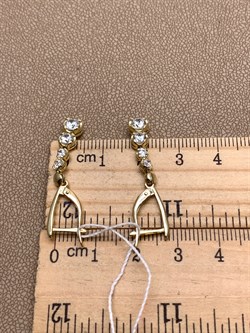 *Серьги Белый Фианит цв Лимонное арт. 02-4208-00-501-1130-38-340 (вес 3,47 г) - фото 343875