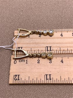 *Серьги Белый Фианит цв Лимонное арт. 02-4208-00-501-1130-38-340 (вес 3,47 г) - фото 343876