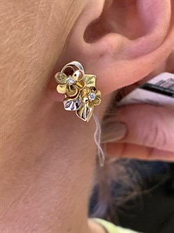 *Серьги Белый Фианит цв Лимонное арт. 02-3926-00-401-1130-48-860 (вес 4,03 г) - фото 343896 *Серьги Белый Фианит цв Лимонное арт. 02-3926-00-401-1130-48-860 (вес 4,03 г) - фото 343896