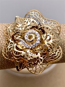 *Кольцо р.18,5 Белый Фианит цв Лимонное арт. 01-4841-00-401-1130-48-270 (вес 3,58 г) - фото 343998