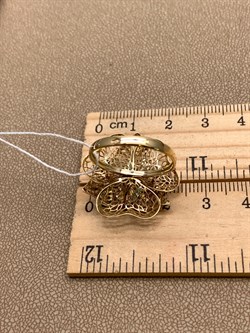 *Кольцо р.18,5 Белый Фианит цв Лимонное арт. 01-4841-00-401-1130-48-270 (вес 3,58 г) - фото 344003