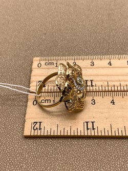 *Кольцо р.18,5 Белый Фианит цв Лимонное арт. 01-4841-00-401-1130-48-270 (вес 3,58 г) - фото 344005