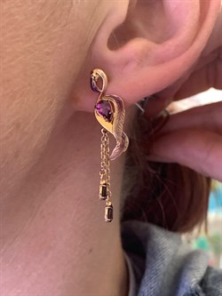 *Серьги цв Красное арт. 02-4166-00-705-1110-57-267 (вес 4,69 г) - фото 344049