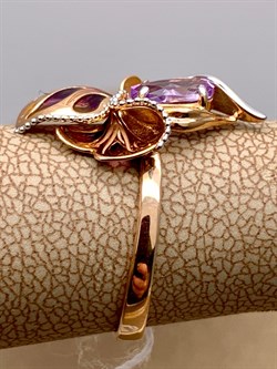 *Кольцо р.17,5 Аметист цв Красное арт. 01-5149-00-203-1110-57-121 (вес 3,23 г) - фото 344138