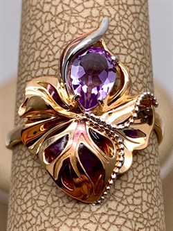 *Кольцо р.17,5 Аметист цв Красное арт. 01-5149-00-203-1110-57-121 (вес 3,23 г) - фото 344140