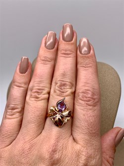 *Кольцо р.17,5 Аметист цв Красное арт. 01-5149-00-203-1110-57-121 (вес 3,23 г) - фото 344141