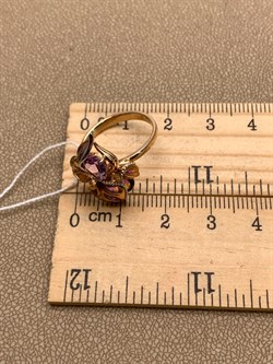 *Кольцо р.17,5 Аметист цв Красное арт. 01-5149-00-203-1110-57-121 (вес 3,23 г) - фото 344143