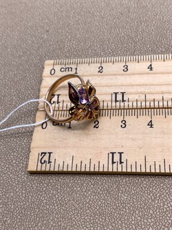 *Кольцо р.17,5 Аметист цв Красное арт. 01-5149-00-203-1110-57-121 (вес 3,23 г) - фото 344144