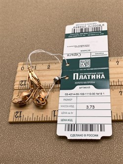 *Серьги Сапфир цв Красное арт. 02-4214-00-102-1110-30 №19 1-869 (вес 3,73 г) - фото 344208 *Серьги Сапфир цв Красное арт. 02-4214-00-102-1110-30 №19 1-869 (вес 3,73 г) - фото 344208