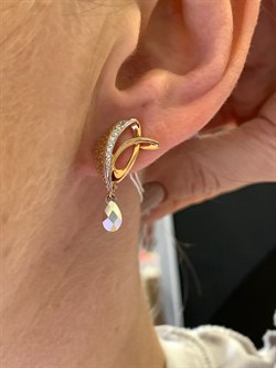*Серьги Белый Фианит цв Красное и Белое арт. 02-4027-00-401-1111-48-366 (вес 2,9 г) - фото 344240 *Серьги Белый Фианит цв Красное и Белое арт. 02-4027-00-401-1111-48-366 (вес 2,9 г) - фото 344240