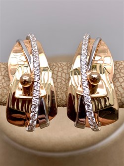 *Серьги Белый Фианит цв Красное, Лимонное арт. 02-4096-00-401-1113-66-319 (вес 4,68 г) - фото 344378