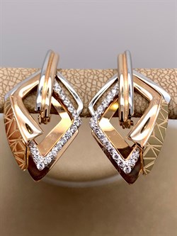 *Серьги Белый Фианит цв Красное и Лимонное арт. 02-4109-00-401-1113-48-160 (вес 4,89 г) - фото 344401 *Серьги Белый Фианит цв Красное и Лимонное арт. 02-4109-00-401-1113-48-160 (вес 4,89 г) - фото 344401