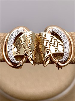 *Серьги Белый Фианит цв Красное и Лимонное арт. 02-3857-00-401-1113-48-978 (вес 2,93 г) - фото 344408