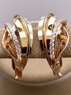 *Серьги Белый Фианит цв Красное и Лимонное арт. 02-4199-00-401-1113-48-498 (вес 4,4 г) - фото 344486 *Серьги Белый Фианит цв Красное и Лимонное арт. 02-4199-00-401-1113-48-498 (вес 4,4 г) - фото 344486