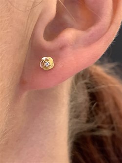 *Пусеты Белый Бр цв Лимонное арт. 281 24-3371-857 (вес 1,38 г) - фото 344599