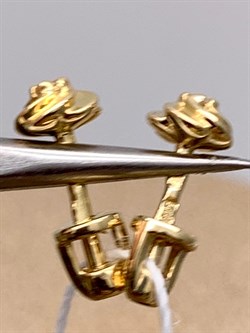 *Пусеты Белый Бр цв Лимонное арт. 281 24-3371-857 (вес 1,38 г) - фото 344600