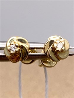 *Пусеты Белый Бр цв Лимонное арт. 281 24-3371-857 (вес 1,38 г) - фото 344602