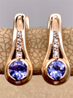 *Серьги Танзанит цв Красное арт. 20991407-619 (вес 2,97 г) - фото 344736