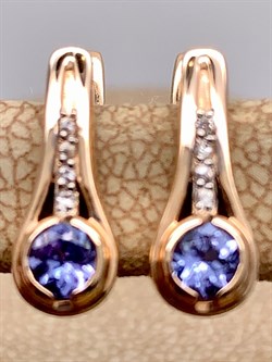 *Серьги Танзанит цв Красное арт. 20991407-619 (вес 2,97 г) - фото 344737