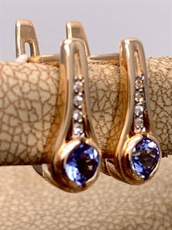 *Серьги Танзанит цв Красное арт. 20991407-619 (вес 2,97 г) - фото 344738