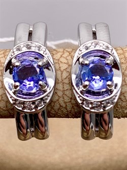 *Серьги Танзанит цв Белое арт. 20990141-207 (вес 3,38 г) - фото 344756