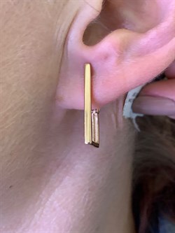 *Серьги цв Красное арт. 2004789-156 (вес 3,02 г) - фото 344799