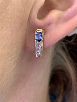 *Серьги Танзанит цв Красное арт. 2990815-836 вес 2,58 г - фото 344831