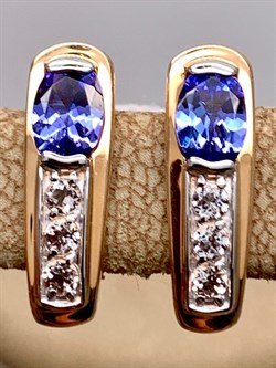 *Серьги Танзанит цв Красное арт. 2990815-836 вес 2,58 г - фото 344832