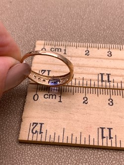 *Кольцо р.18,0 Танзанит цв Красное арт. 1990815-840 вес 1,86 г - фото 344861