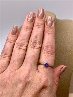 *Кольцо р.18 Танзанит цв Белое арт. 10990736-851 (вес 1,61 г) - фото 344870