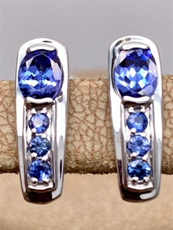 *Серьги Танзанит цв Белое арт. 2820815-521 вес 2,65 г - фото 344916 *Серьги Танзанит цв Белое арт. 2820815-521 вес 2,65 г - фото 344916