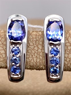 *Серьги Танзанит цв Белое арт. 2820815-521 вес 2,65 г - фото 344917 *Серьги Танзанит цв Белое арт. 2820815-521 вес 2,65 г - фото 344917