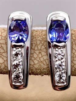 *Серьги Танзанит цв Белое арт. 2990815-824 вес 2,58 г - фото 344924 *Серьги Танзанит цв Белое арт. 2990815-824 вес 2,58 г - фото 344924