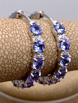 *Серьги Конго Танзанит цв Белое арт. 2-11-0062-216-107 (вес около 3.78 г) - фото 344986