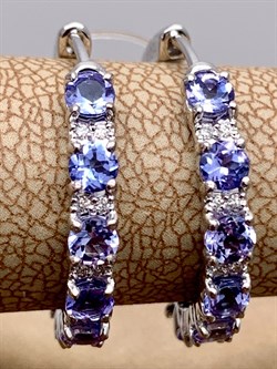 *Серьги Конго Танзанит цв Белое арт. 2-11-0062-216-107 (вес около 3.78 г) - фото 344987