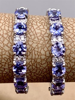 *Серьги Конго Танзанит цв Белое арт. 2-11-0062-216-107 (вес около 3.78 г) - фото 344988