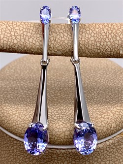 *Серьги Танзанит цв Белое арт 2-106-732-31-637 (вес 4,71 г) - фото 345177