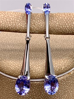 *Серьги Танзанит цв Белое арт 2-106-732-31-637 (вес 4,71 г) - фото 345179