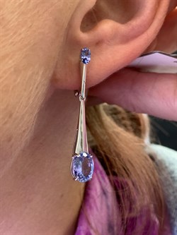 *Серьги Танзанит цв Белое арт 2-106-732-31-637 (вес 4,71 г) - фото 345180