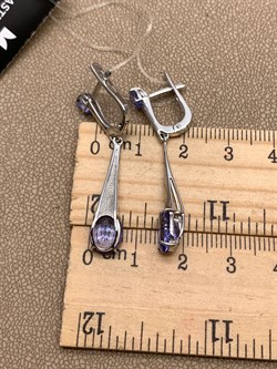 *Серьги Танзанит цв Белое арт 2-106-732-31-637 (вес 4,71 г) - фото 345182