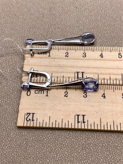 *Серьги Танзанит цв Белое арт 2-106-732-31-637 (вес 4,71 г) - фото 345184