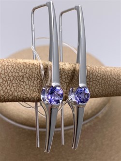 *Серьги Петли Танзанит цв Белое арт. 2-208289-00-31-895 (вес 3 г) - фото 345199