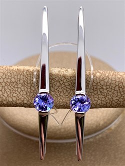 *Серьги Петли Танзанит цв Белое арт. 2-208289-00-31-895 (вес 3 г) - фото 345205