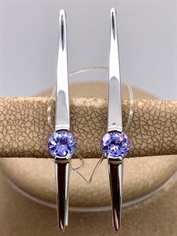 *Серьги Петли Танзанит цв Белое арт. 2-208289-00-31-895 (вес 3 г) - фото 345206