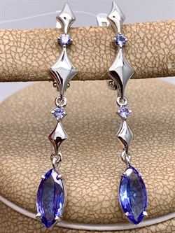 *Серьги Танзанит цв Белое арт 2-208426-00-31-411 (вес 3,1 г) - фото 345257