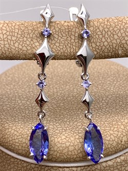 *Серьги Танзанит цв Белое арт 2-208426-00-31-411 (вес 3,1 г) - фото 345258