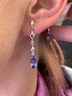 *Серьги Танзанит цв Белое арт 2-208426-00-31-411 (вес 3,1 г) - фото 345259