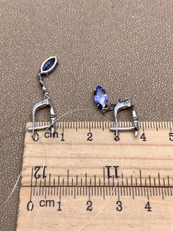 *Серьги Танзанит цв Белое арт 2-208426-00-31-411 (вес 3,1 г) - фото 345260