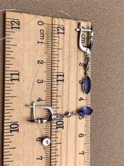 *Серьги Танзанит цв Белое арт 2-208426-00-31-411 (вес 3,1 г) - фото 345261